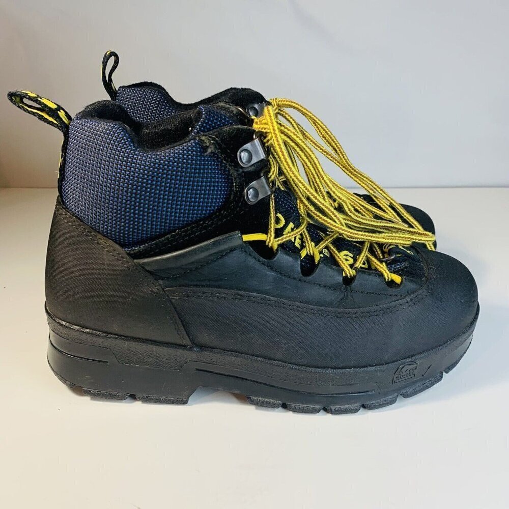 Vintage Sorel Boots Steel Toe Winter Lace Up Insulated Size 6 Blue Black Unisex